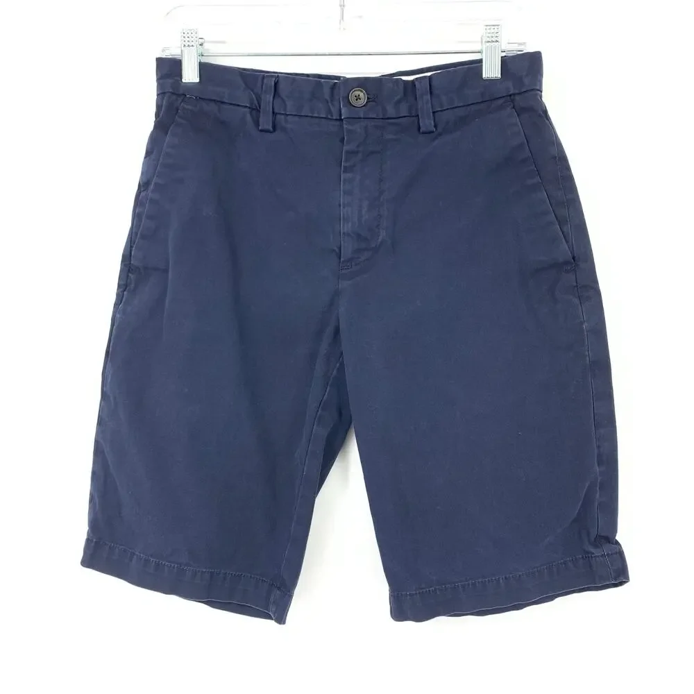 Banana Republic Shorts Men's Size 28 Emerson Relaxed-Fit  Flat Front Chino Blue